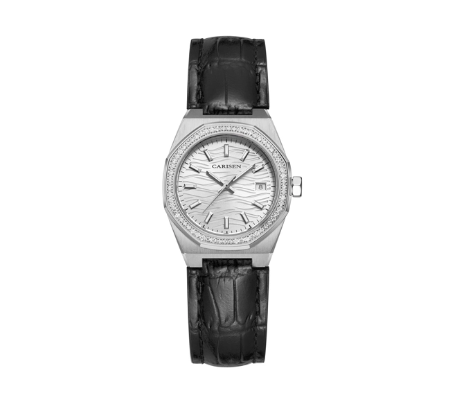cdt28401 316 stainless steel case diamond carisen watches ladies wrist quartz watch