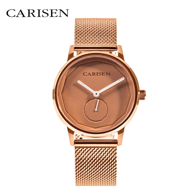 CDN1362 Leather Strap Band Luminous Waterproof Ladies Luxury Stainless Steel Wrist Quartz Watches Women