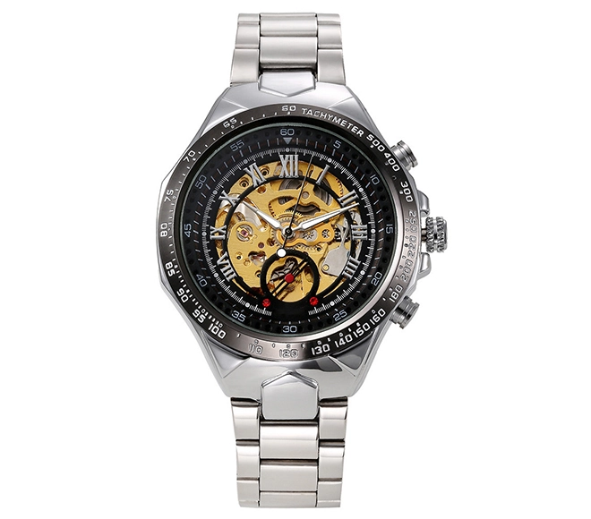 stainless steel mechanical watch