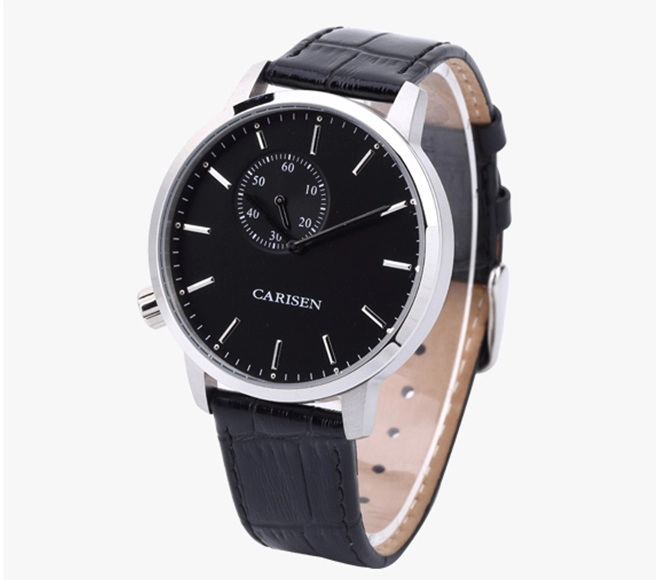black chronograph watch