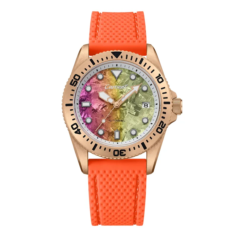 CDK38702 Carisen factory odm titanium crystal dial watch stainless steel ladies mechanical wristwatch